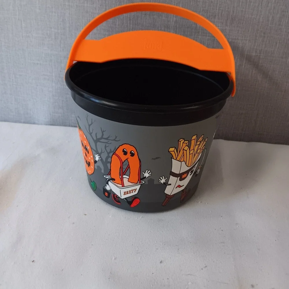 Burger King Halloween Bucket Trick or Treat Candy Pail Kids Orange Black 2025
